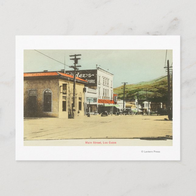 View of Main StreetLos Gatos, CA Postcard (Front)