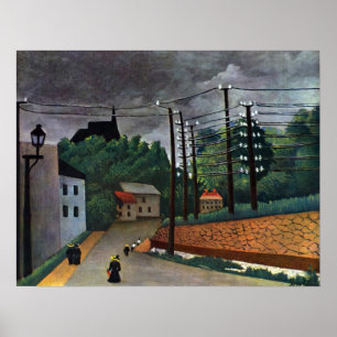 View of Malakoff by Henri Rousseau, Vintage Art Poster