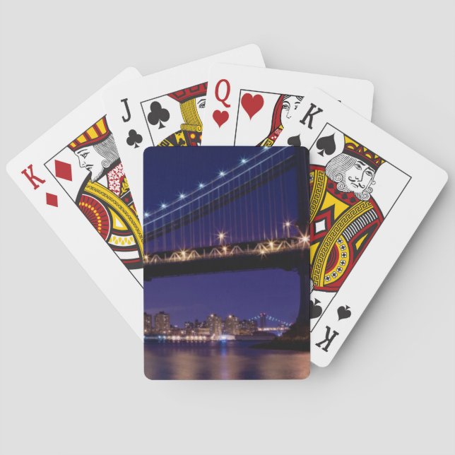 View of Manhattan bridge at night Poker Cards (Back)