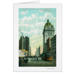 View of Market St near 3rd and Kearny Cards