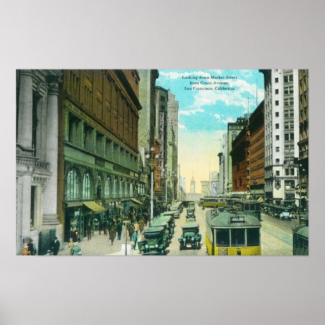 View of Market Street from Grant Street Poster (Front)