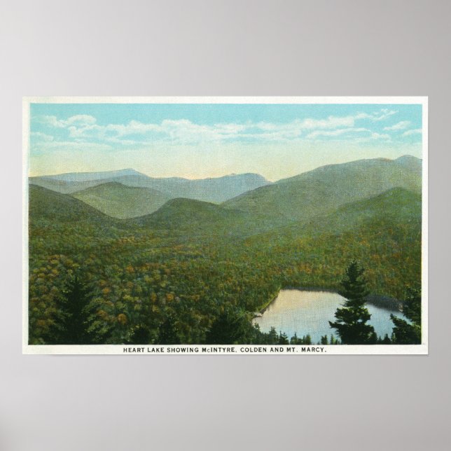 View of McIntyre, Colden, and Marcy Mts. Poster (Front)