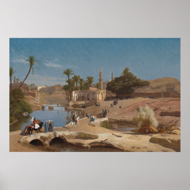 View of Medinet El-Fayoum by Jean-Léon Gérôme Poster (Front)
