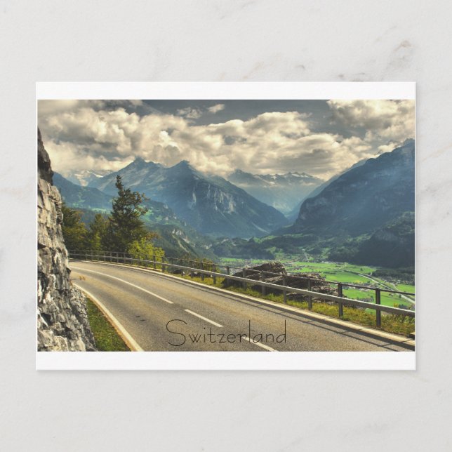 View Of Meiringen Switzerland And Swiss Alps Postcard (Front)