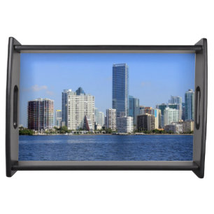 View of Miami Skyline Serving Tray