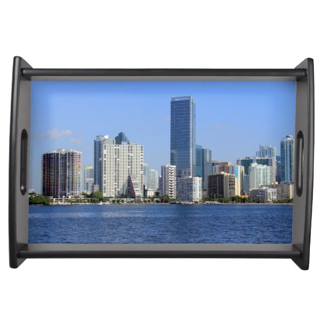 View of Miami Skyline Serving Tray (Front)