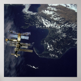 View of Mir Space Station from Shuttle Atlantis Poster