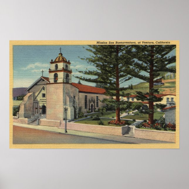 View of Mission San Buenaventura Poster (Front)