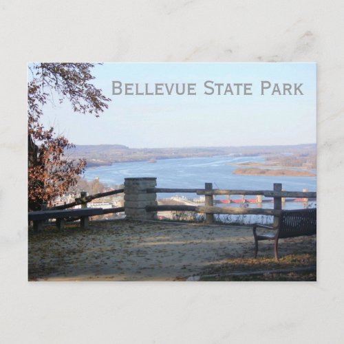 View of Mississippi Bellevue State Park Iowa Postcard