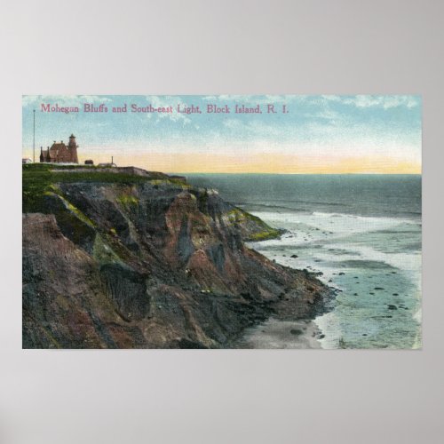 View of Mohegan Bluffs and Southeast Poster