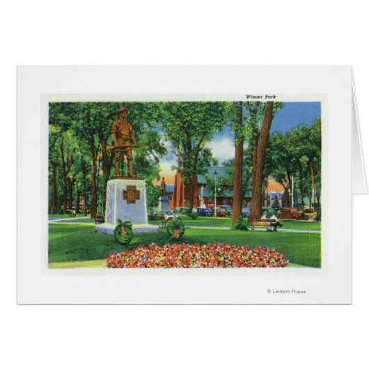 View of Monument at Wisner Park Cards (Front Horizontal)