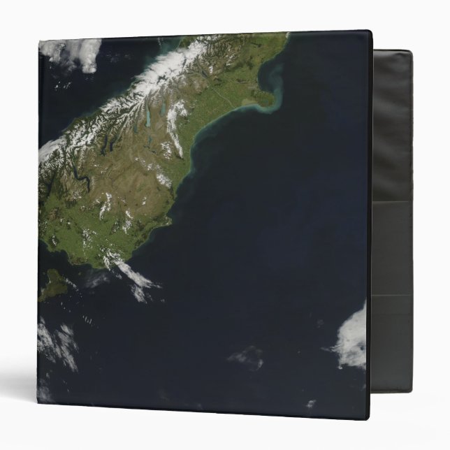 View of most of the South Island of New Zealand 3 Ring Binder (Front/Inside)