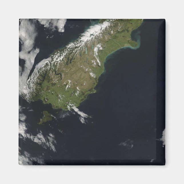 View of most of the South Island of New Zealand Magnet (Front)