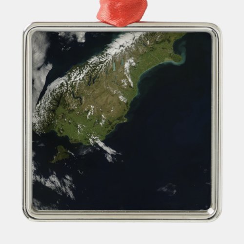 View of most of the South Island of New Zealand Metal Ornament