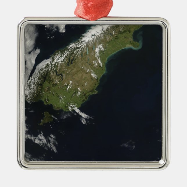 View of most of the South Island of New Zealand Metal Ornament (Front)