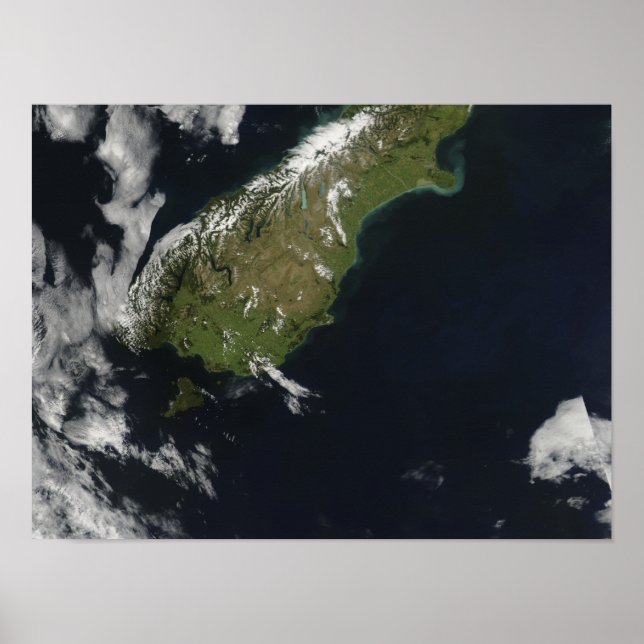 View of most of the South Island of New Zealand Poster (Front)