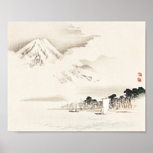 View of Mount Fuji by Kōno Bairei Poster