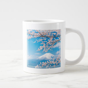 View of Mount Fuji with Cherry Blossoms Giant Coffee Mug