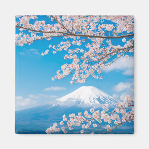 View of Mount Fuji with Cherry Blossoms Magnet