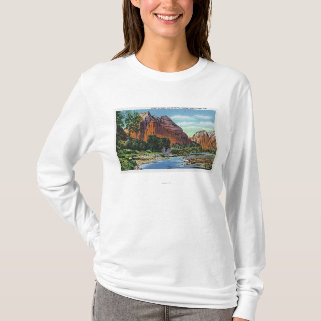 View of Mount Majestic and Angel's Landing T-Shirt (Front)
