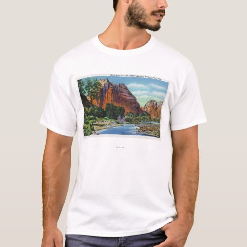 View of Mount Majestic and Angels Landing T_Shirt