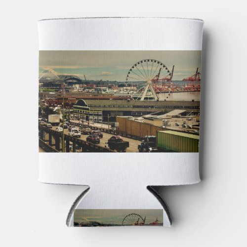 View of Mount Rainier from Pike Place Public Marke Can Cooler