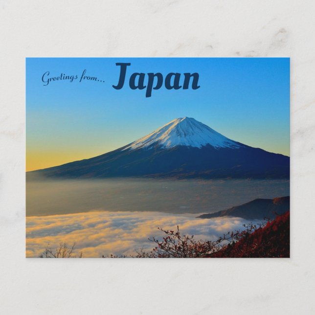 View of Mt Fuji Japan Postcard (Front)