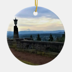 View of Mt. Hood, Portland, Oregon Ceramic Ornament