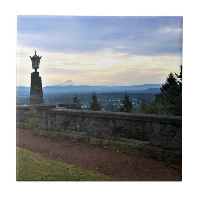 View of Mt. Hood, Portland, Oregon Ceramic Tile (Front)