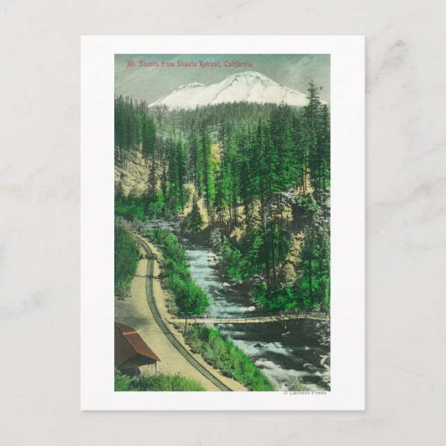 View of Mt. Shasta from Shasta Retreat Postcard (Front)