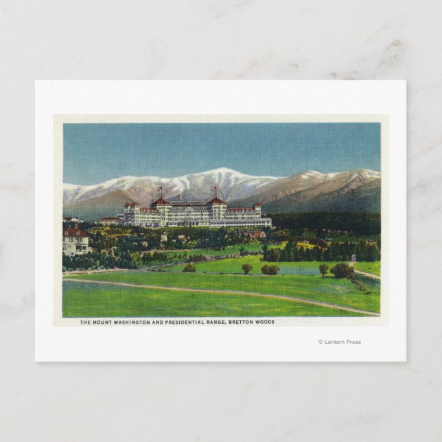 View of Mt Washington Hotel, Presidential Range Postcard (Front)