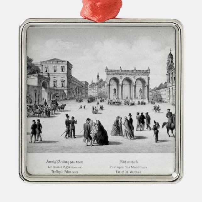 View of Munich, 1869 Metal Ornament (Front)