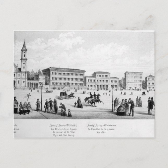 View of Munich, 1869 Postcard (Front)