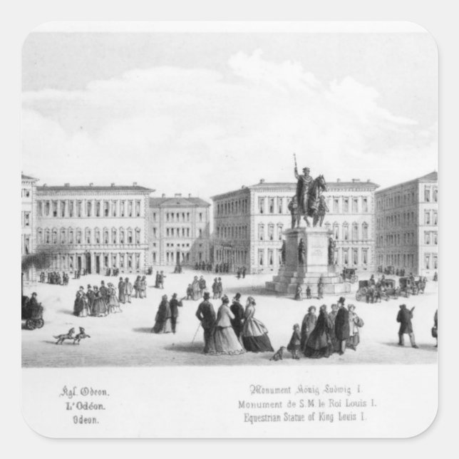 View of Munich, 1869 Square Sticker (Front)