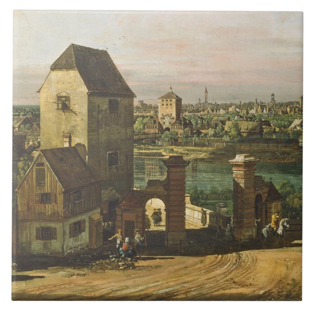 View of Munich, c. 1761 (oil on canvas) Tile (Front)