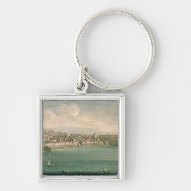 View of Naples from the west, 1730 Keychain (Front)