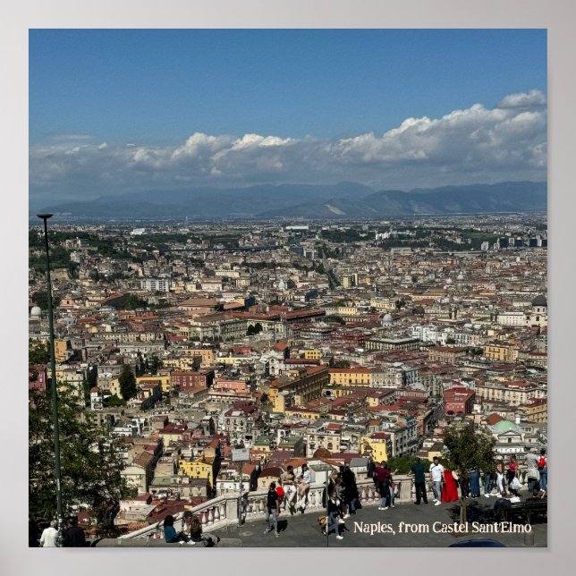 View of Naples, Italy Design Poster (Front)