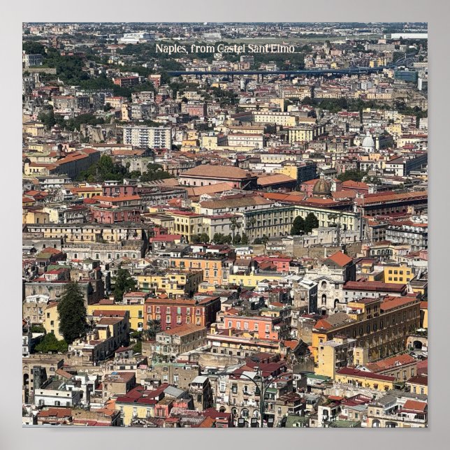 View of Naples, Italy Design Poster (Front)