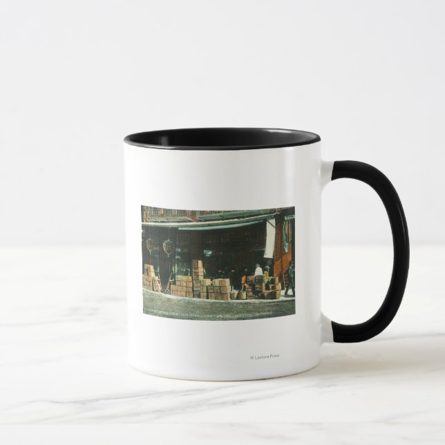 View of New Chinese Immigrants on Sidewalk Mug (Right)