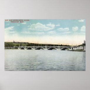 View of New Lake Quinsigamond Bridge Poster