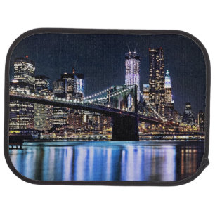 View of New York's Brooklyn bridge reflection Car Mat