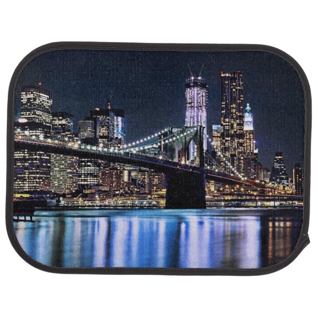 View of New York's Brooklyn bridge reflection Car Mat (Rear)