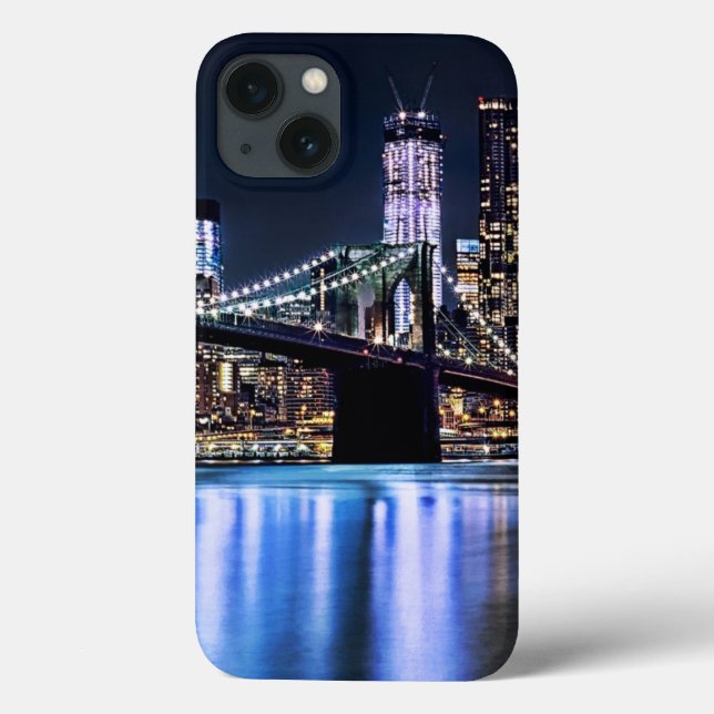 View of New York's Brooklyn bridge reflection Case-Mate iPhone Case (Back)