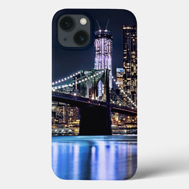View of New York's Brooklyn bridge reflection Case-Mate iPhone Case (Back)