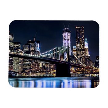 View Of New York's Brooklyn Bridge Reflection Magnet by iconicnewyork at Zazzle