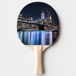 View of New York's Brooklyn bridge reflection Ping-Pong Paddle