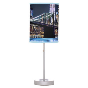 View of New York's Brooklyn bridge reflection Table Lamp