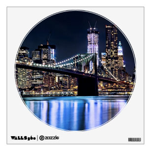 View of New York's Brooklyn bridge reflection Wall Sticker