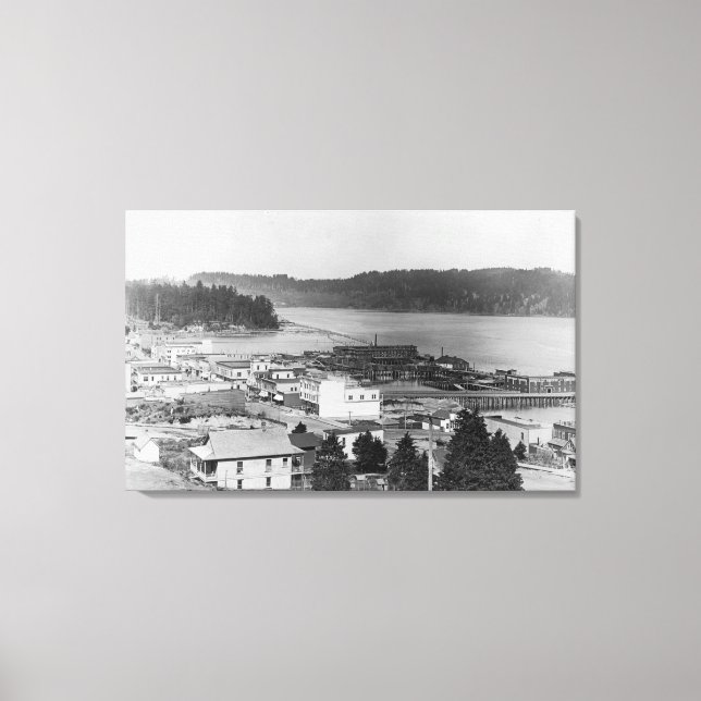 View of North Bend, Oregon Photograph Canvas Print (Front)