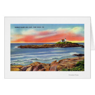 View of Nubble Island and the Lighthouse Cards
